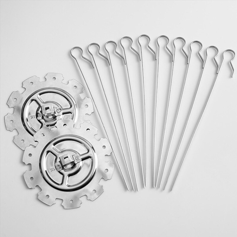 67JB BBQ Grill Cage Stainless Steel Metal Rotisserie Skewers Needle Cage Oven Kebab Maker Grill Rack Rotary Roasting Cage