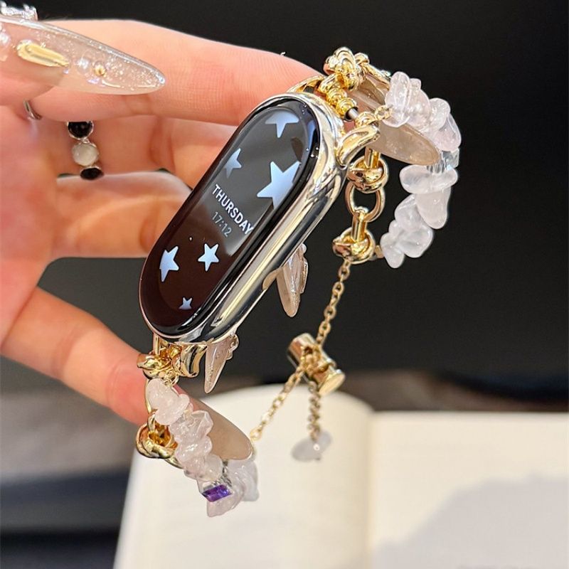 Natural gravel strap suitable for Xiaomi Band 8 Pro/9Pro，8/8NFC/9/9NFC/10/10NFC，For Mi band 3/4/5/6/7， For Redmi Watch4/Watch5