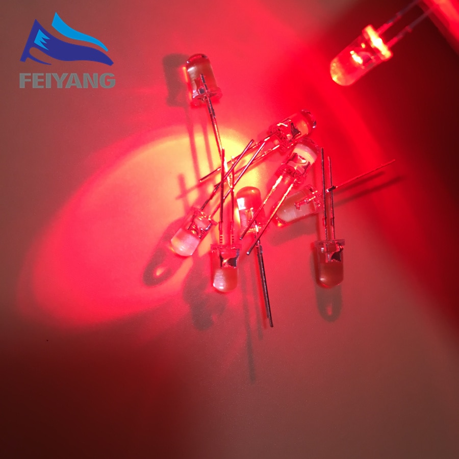 100 stk 5mm røde lysdioder automatisk blinkende led flash kontrol blinker 5 mm blink led diodo 1.5hz danshan r