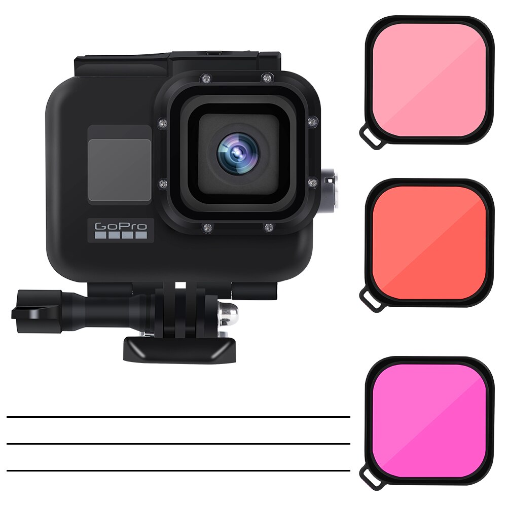 For GoPro Hero 8 Black waterproof housing case diving shell 45meters depth Go Pro Accessories Black King kong: Shell and filters