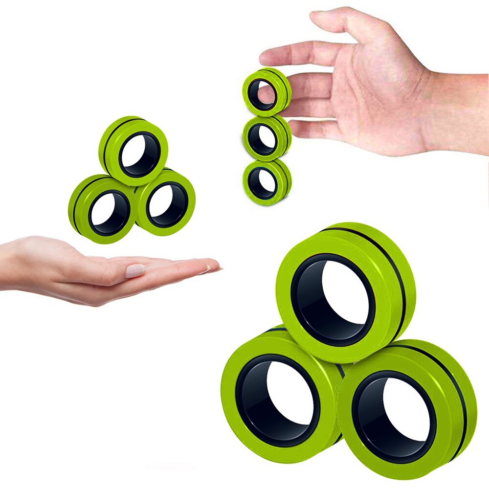 Magnetische Ringen Anti-Stress Magnetische Vinger Ringen Voor Autisme Adhd Angst Relief Focus Decompressie Show Tool Unzip Fidget Speelgoed: 2