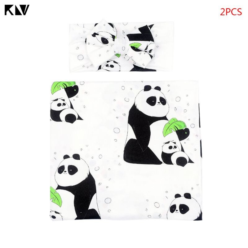 Ensemble de couverture et bandeau pour nouveau-né, lange en coton avec animaux de dessin animé,  r2jf pièces: 6