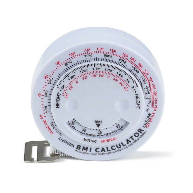 Kroppsuttrekkbart målebånd & kalkulator til diett vekttap hvit 72.5*23mm 1 stk: F