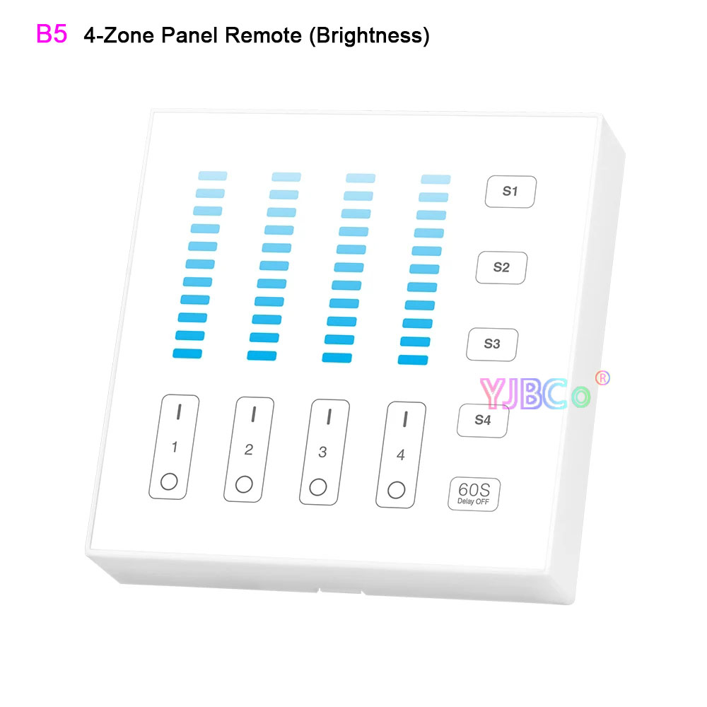 MiBoxer 2,4G Dimmpanel Fernbedienung einfarbiger Schalter schwach Helligkeitsregler K4 K1 k2 K2S K3 K3S Y1 B1 B5 U1 drücken3 drücken3-2: WEISS