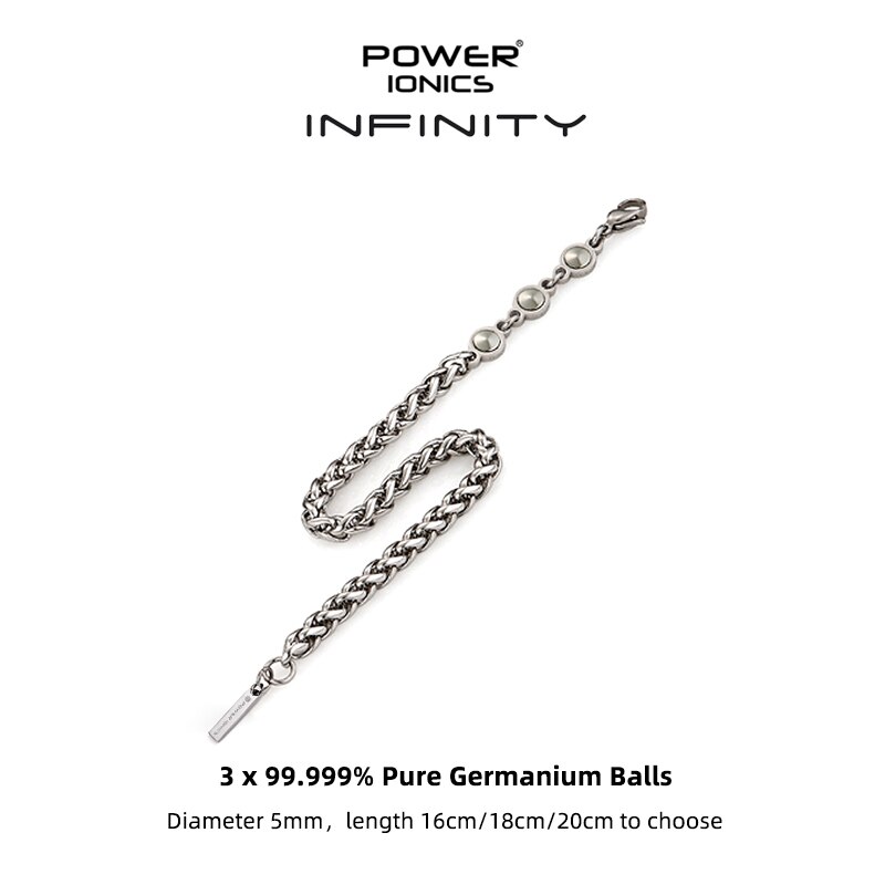 Power Ionics INFINITY Series nuova catena cubana alla moda 5mm uomo donna gioielli moda salute bracciale in germanio regali incisi gratuiti