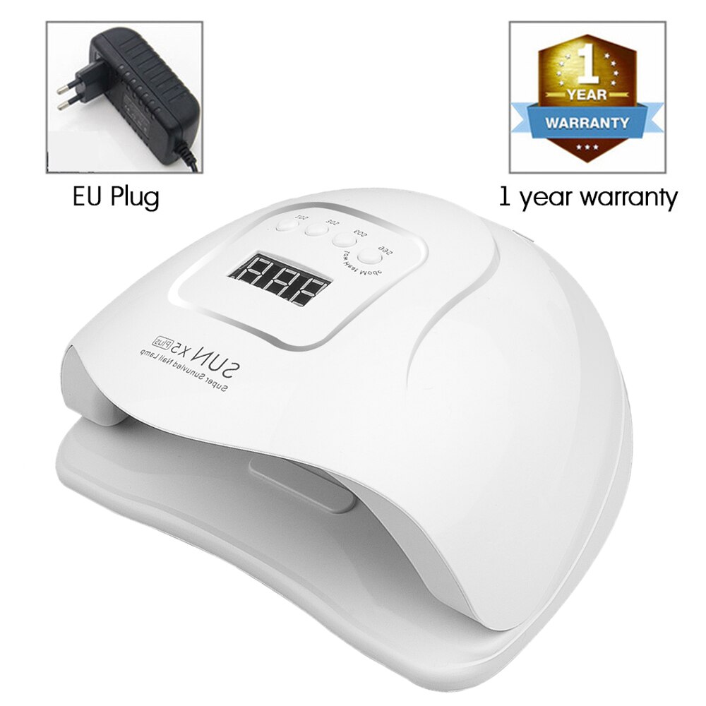 SUN 5 X Plus-Lámpara LED para uñas, lámpara de 36 secador de uñas LED con pantalla LCD de 80W para esmalte de Gel y manicura, temporizador con Sensor automático: 80W White (EU Plug)