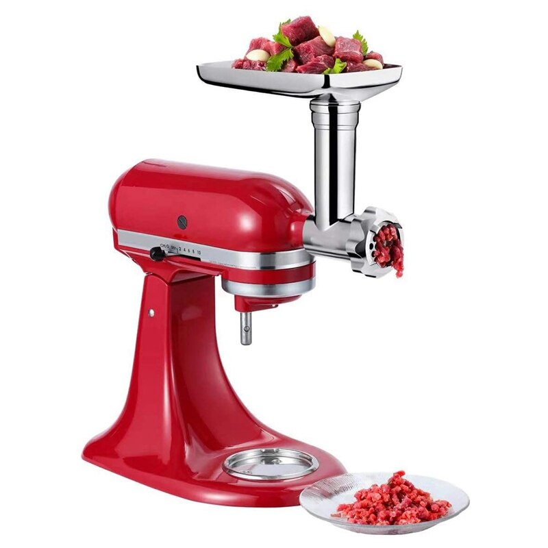 -holdbart kødkværnetilbehør til køkkenbetjeningsbænkblandere med pølsepåfyldningsrør/foodprocessor tilbehør