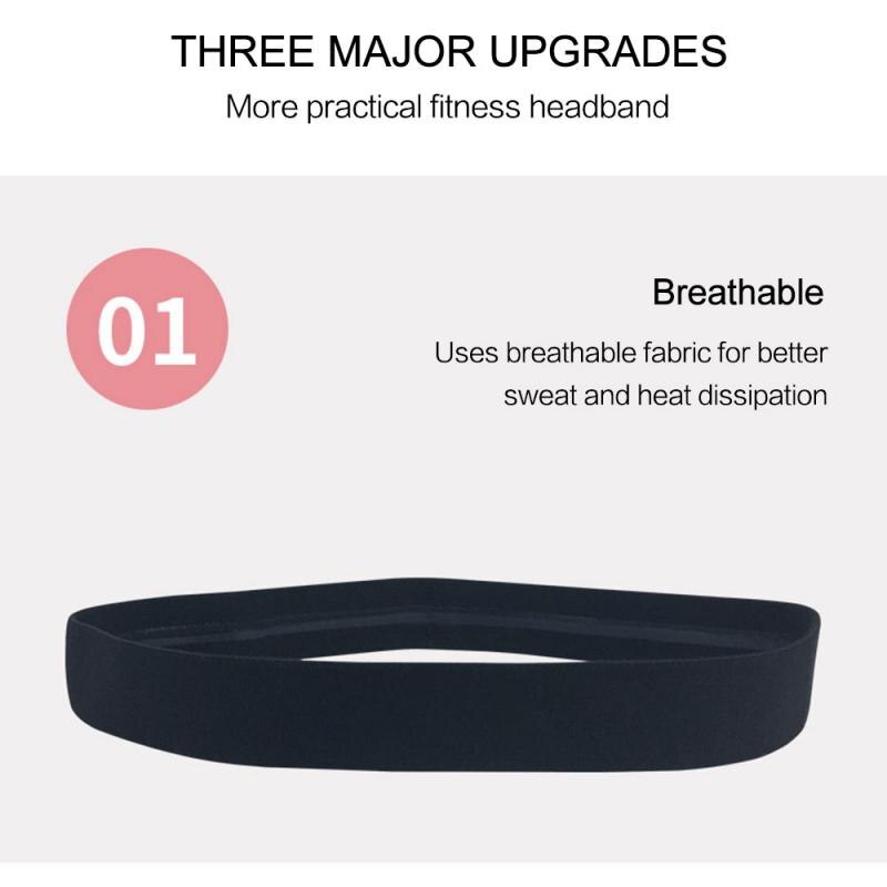Sweatband Gym Fitness Yoga Sweat Headband For Men Women Sports Hair Band Anti-Slip Elastic Rubber Hairband