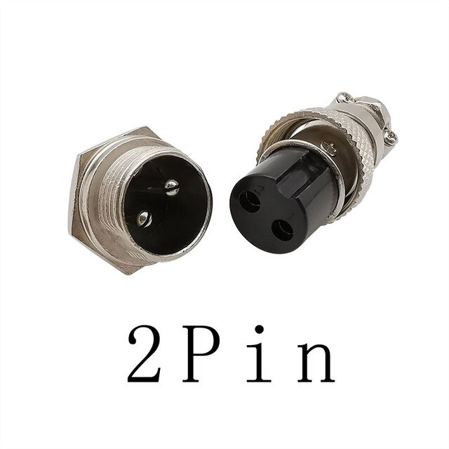 Connecteur d'aviation GX12, 2 3 4 5 6 broches, panneau de prise, connecteurs de montage en métal, adaptateur 12MM: 2Pin 1Pair