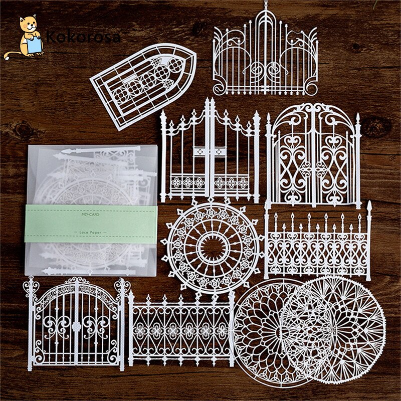 Kokorosa Lace Paper Hollow Tableware Decoration Packaging Pattern Round Windowed Square Door Scrapbook Paper Wrapping Paper