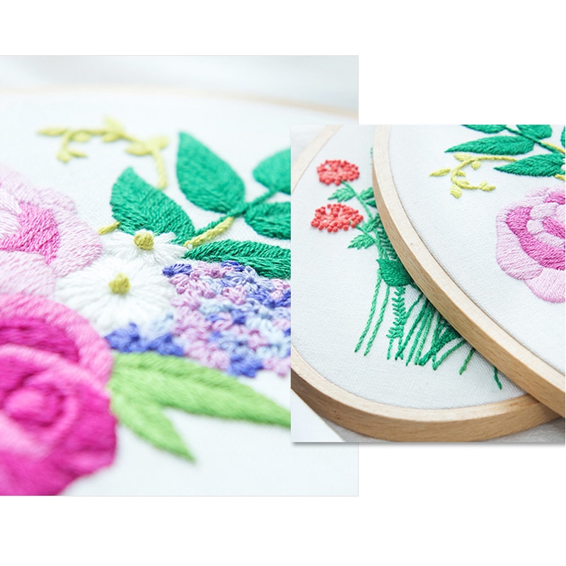 Nemt gør-det-selv broderisæt blomstertrykt håndlavet håndarbejde korssting for begyndere swing kunst maleri håndværk boligindretning