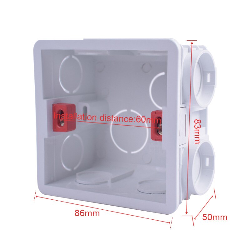 86*86mm Cassette Universal White Wall Mounting Box for Wall Switch and Plastic Enclosure Socket Back Box Outlet 86mm