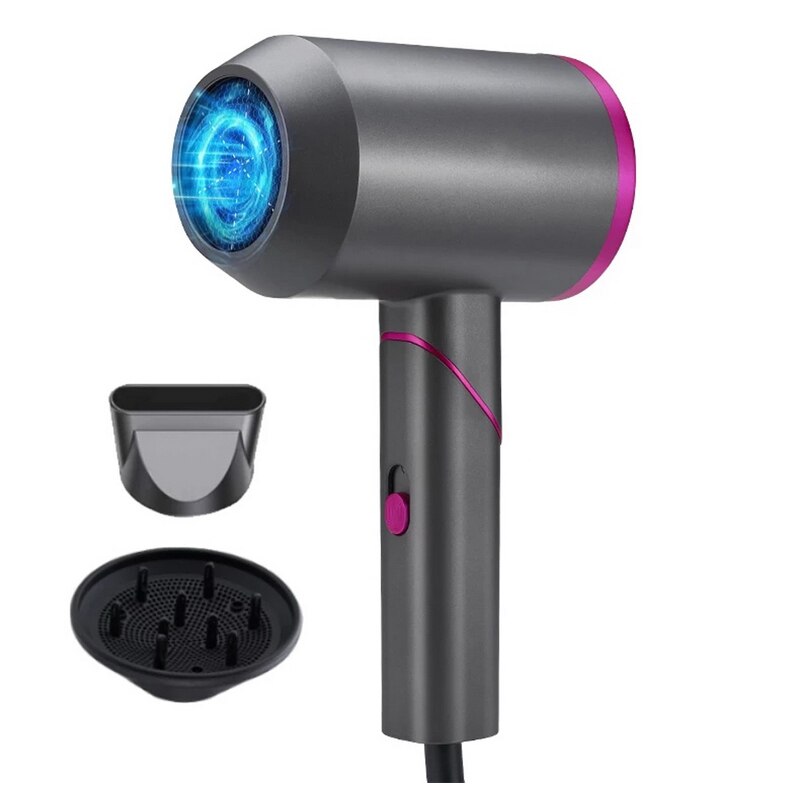 Ionic Hair Dryer 1800W Portable Lightweight Blow Fast Drying with Diffuser and Concentrator Nozzle for Home & Travel Dryer: UK