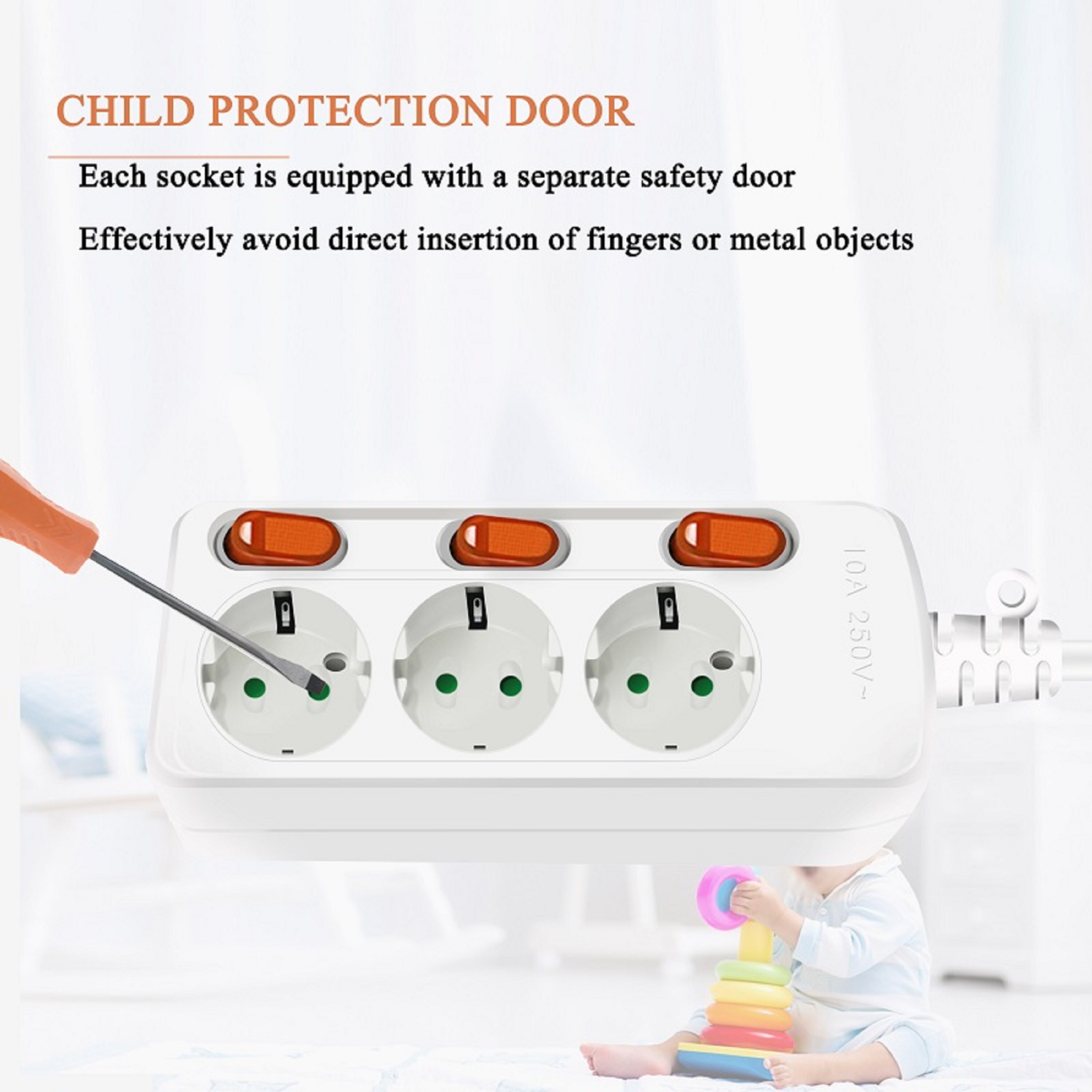 Multiprise Protection contre les surtensions prise ue prise électrique amovible bornier