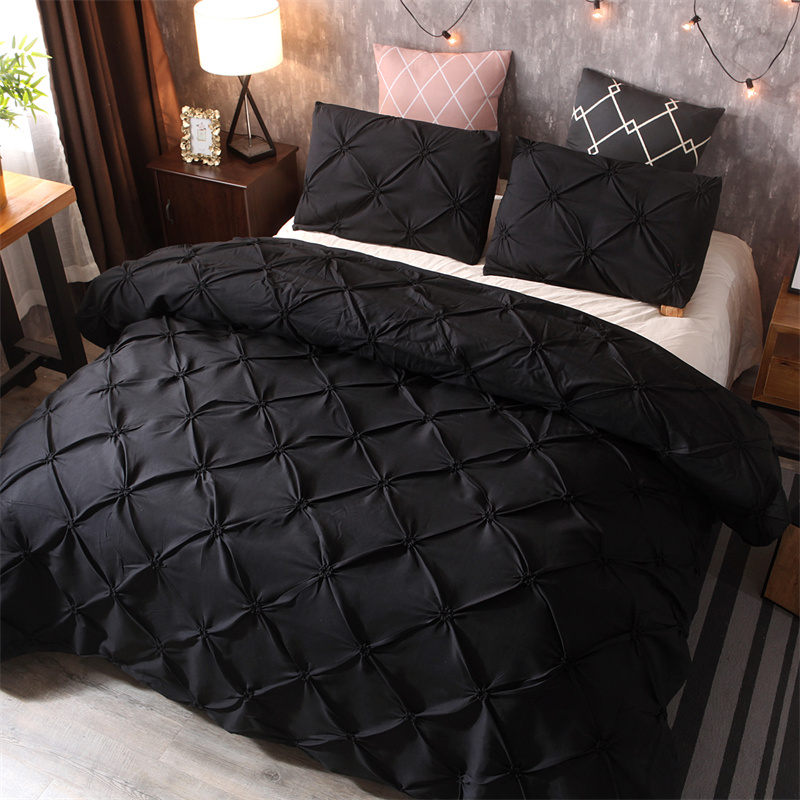 Queen Comfort Set 3Pieces, Gray Bed in a Bag Comforter Set for Bedroom, Beddding Sets without Comforter, Duvet cover&Pillowcases: King / black