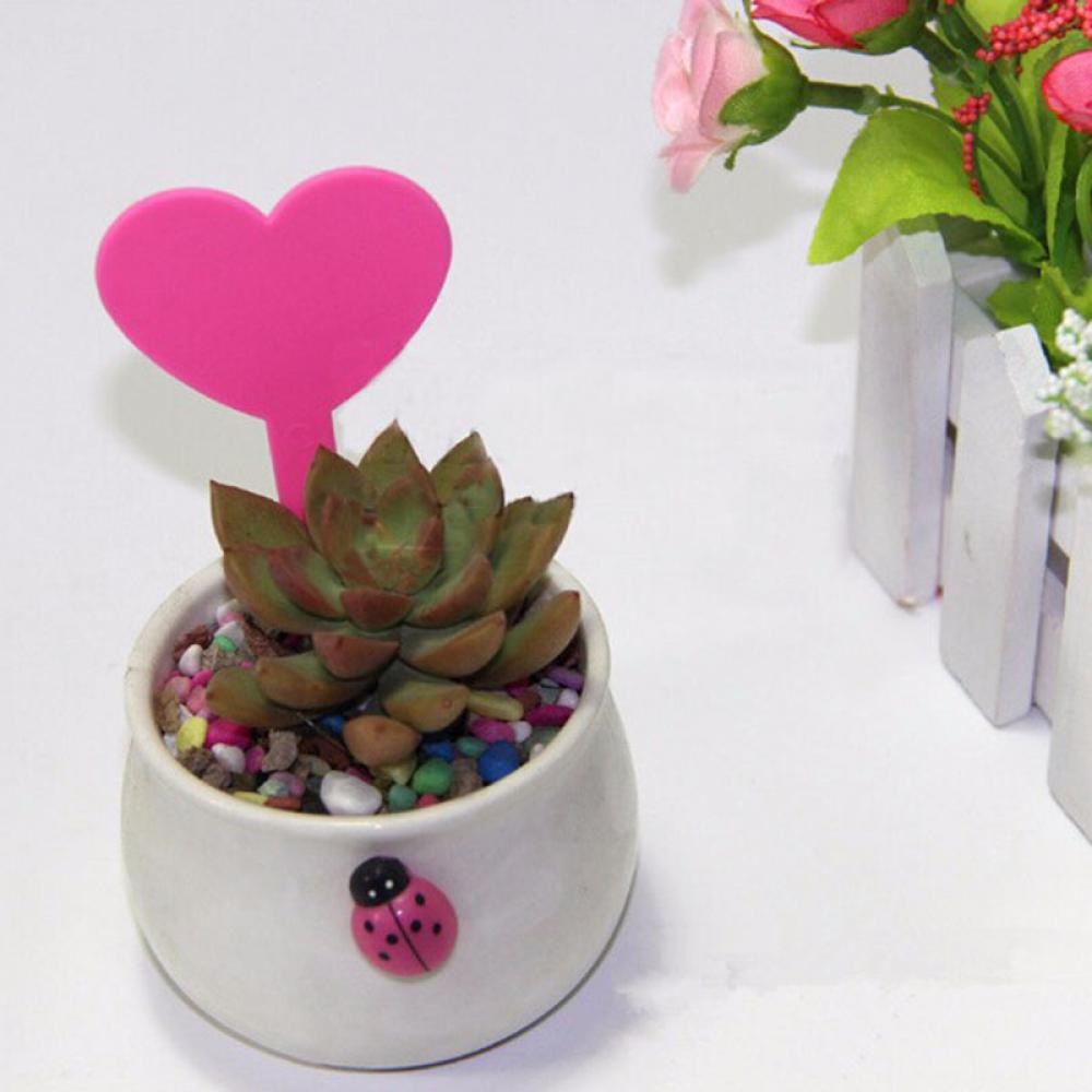 50 stk farverige plantemarkører havebonsai sukkulent frøplanter tags skilt havearbejde etiketter pæl plast plante kærlighed hjerte tags