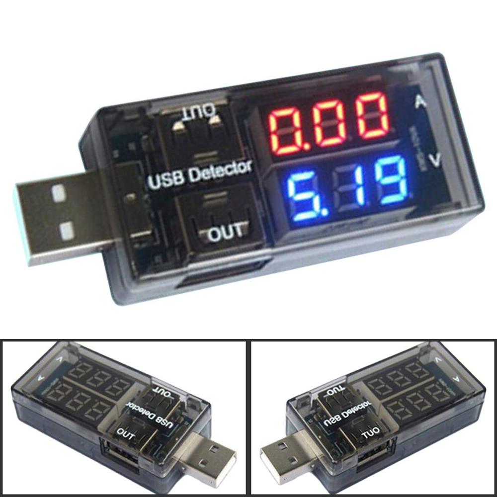 Pantalla LED medidor de voltaje USB medidor de voltaje amperímetro de voltaje USB Detector USB de doble fila muestra prueba de voltímetro batería de 3-9V