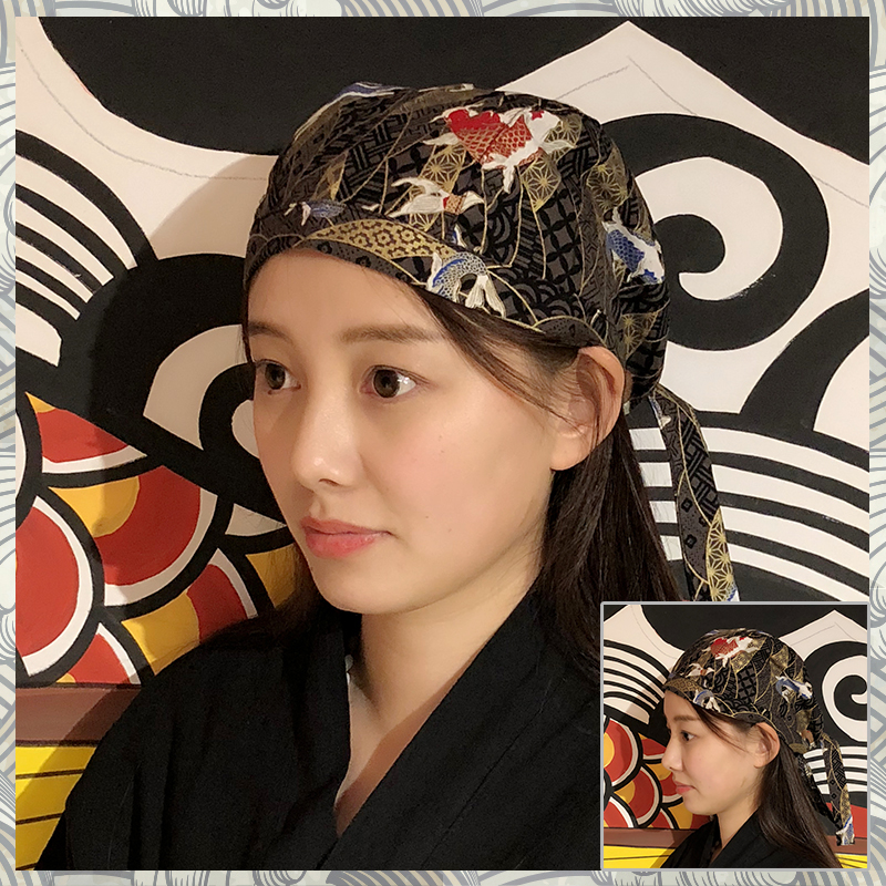 Cuisine Headscarf Chef&#39;s Hat Japanese Restaurant Uniforms Sushi Cook Cap Unisex Kitchen Job Japanese Sushi Hat: Auburn