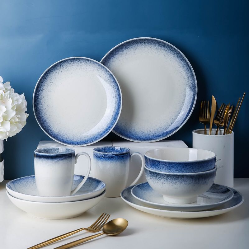 Japanse Stijl Keramische Plaat Steak Voedsel Plaat Servies Kom Dessert Mok Diner Schotel Servies Set