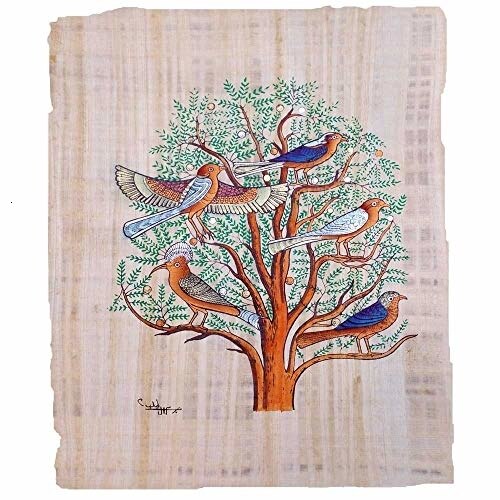 Papiro Egipcio Originele del árbol de la Vida, Hecho y Pintado een Mano nl Egipto, mide 33x43 cm Aproximat. Ref.1V