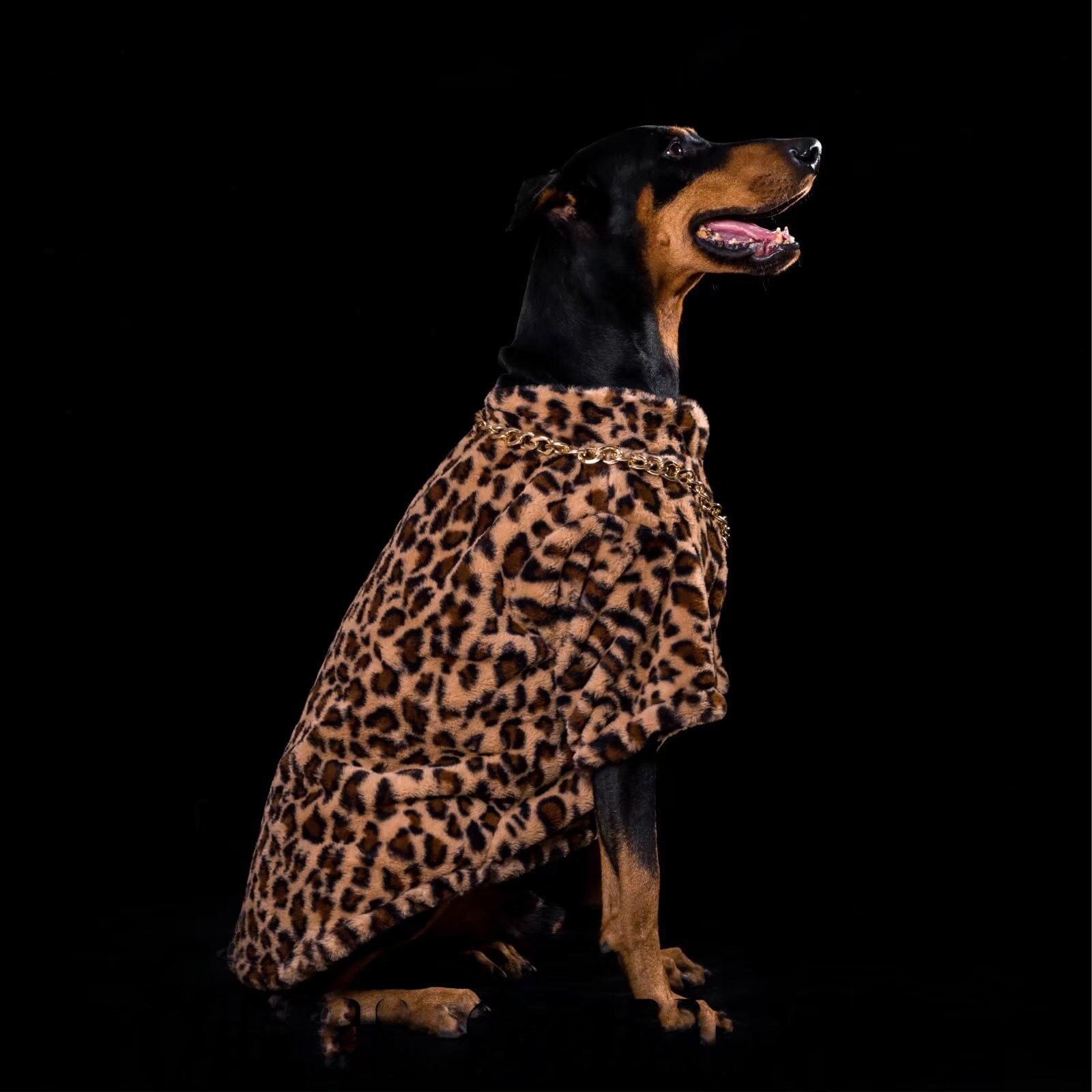 Small-large Dog Clothes Leopard Dog Coats Teddy Schnauzer Doberman Golden Retriever Husky Dog Jacket Thicken Warm Dog Clothes