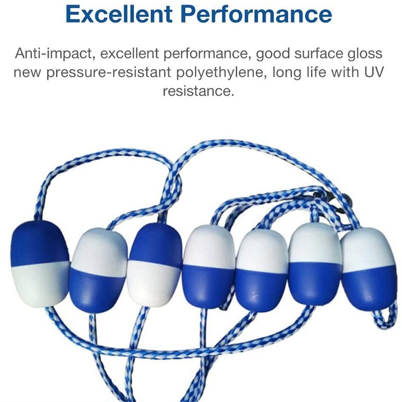 Swimming Pool Safety Divider Swimming Pool Adjustable Floating Warning Line Swimming Pool Safety Divider with Buoy, Hook