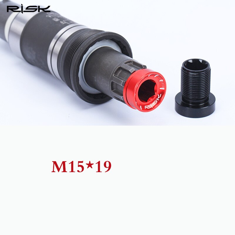 RISK 2pcs Splined Bottom Bracket Bolts Aluminum Alloy M15*19MM Waterproof MTB Bike Bottom Bracket Screws Cranks Cycling Parts