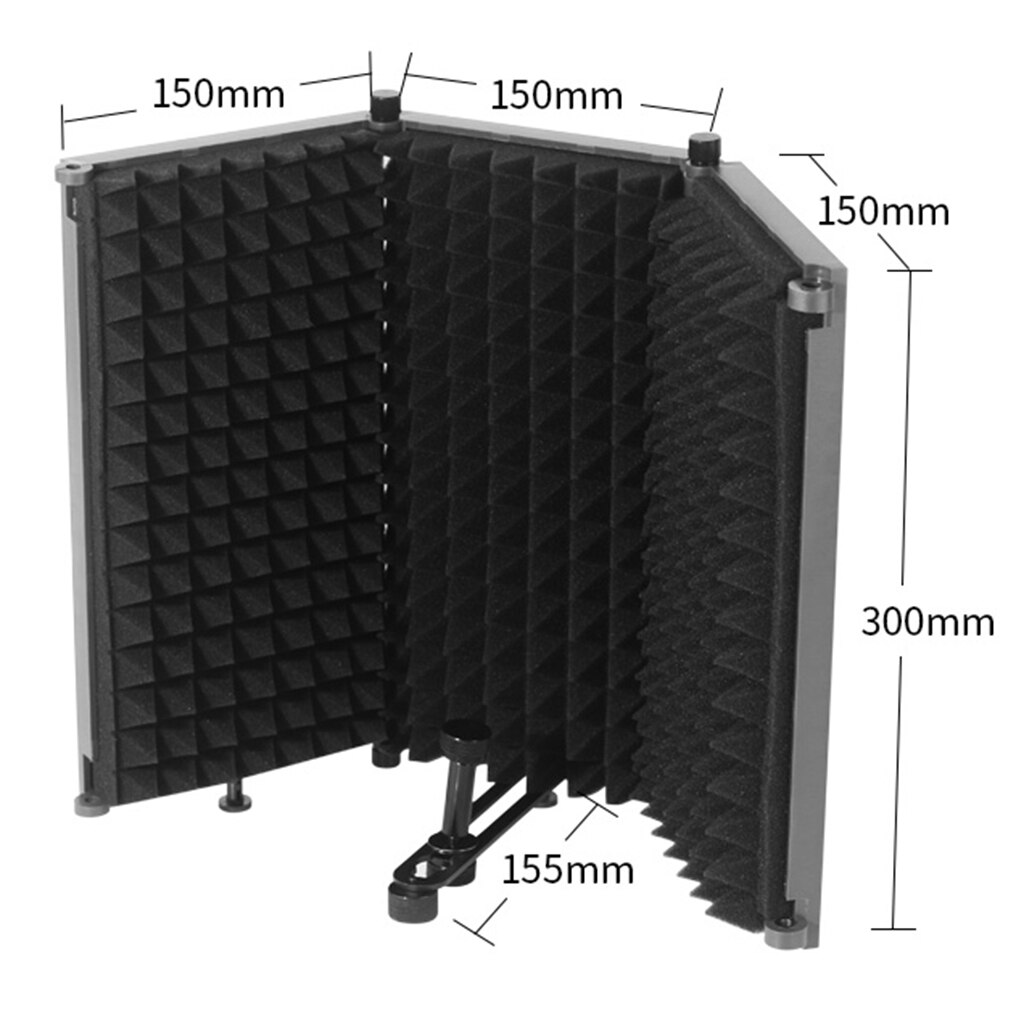 3 Panel / 5 Panel Foldable Microphone Isolation for Recording Absorber Foam Panel Microphone Accessory