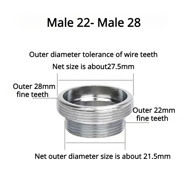 1 teile/los M22 zu M20 M18 M28 Gewinde Edelstahl Stecker Wasserhahn Gelenke Wasserfilter Zubehör Küche Wasserhahn Adapter: Freier Raum