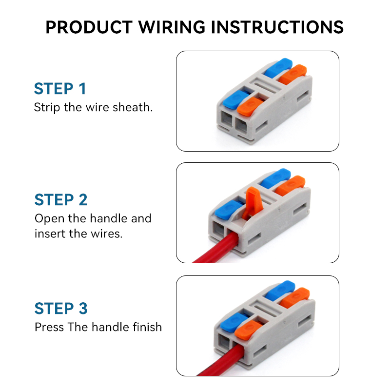 10PCS Quick Electrical Wire Connectors Universal Compact Splicing Terminal Blocks Push-in Home Cable Connectors
