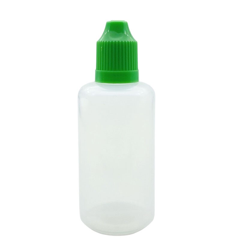 100pcs 10ml PE Plastic Needle Bottle Refillable Empty E Liquid Dropper Bottle With Childproof Cap Squeezable Soft Vial: Dark Green Cap