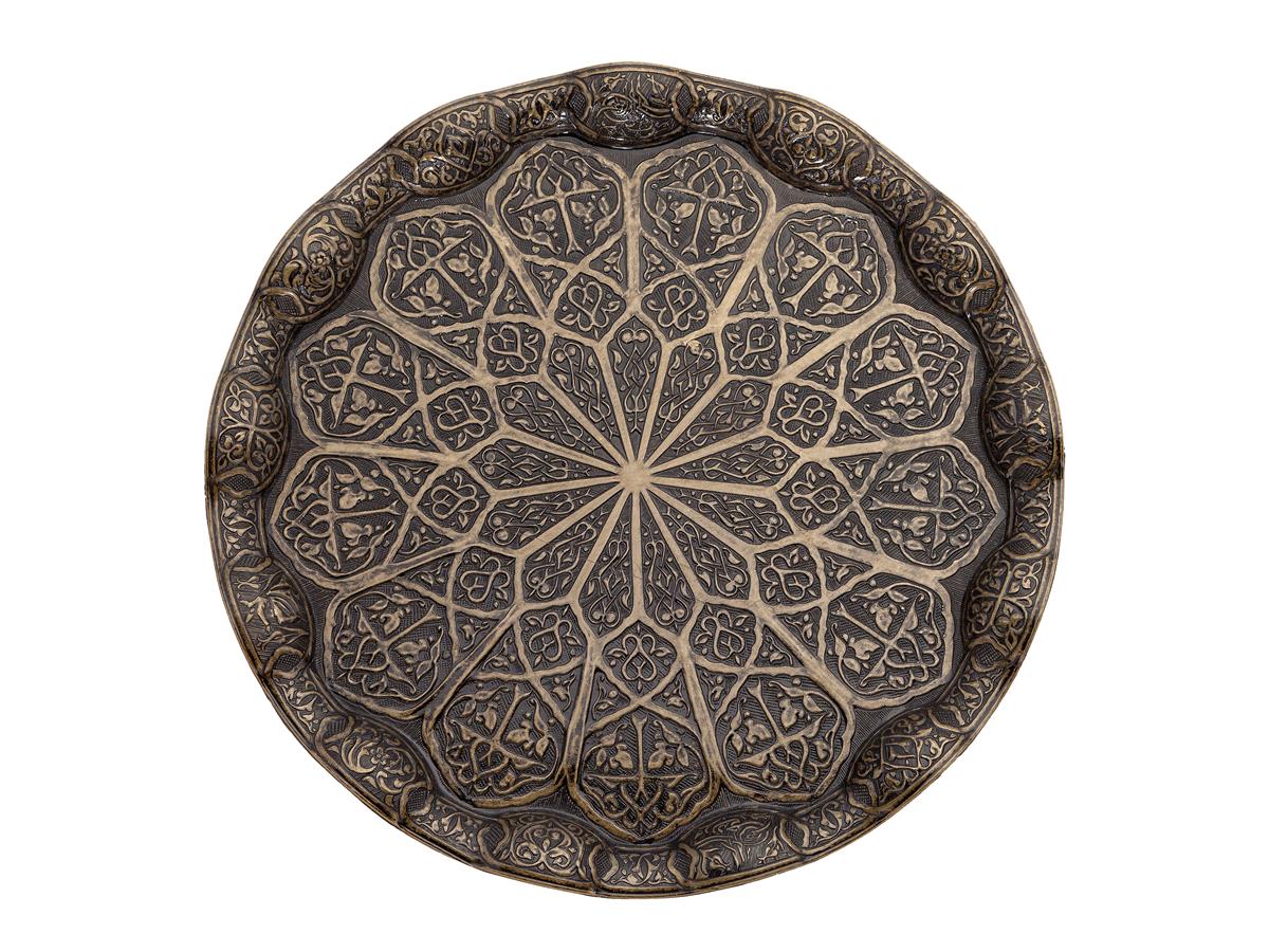 From Istanbul Grand Bazaar Coffee Time Decorative Coffee Tray Tea Tray Authentic Trays Tumbled Home Decoration 100: Antique Gold Color