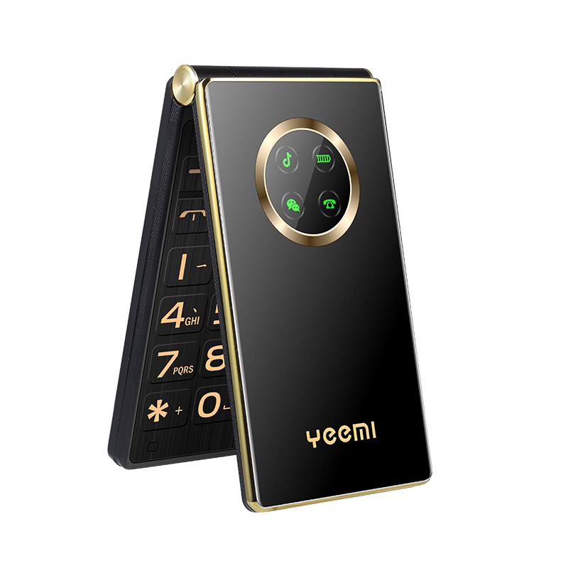 Yeemi M3 podwójny wyświetlacz Dual Sim 5900mAh odwróć telefon komórkowy duża klawiatura duży głos WCDMA 3G starszych komórek prezent skórzana torba