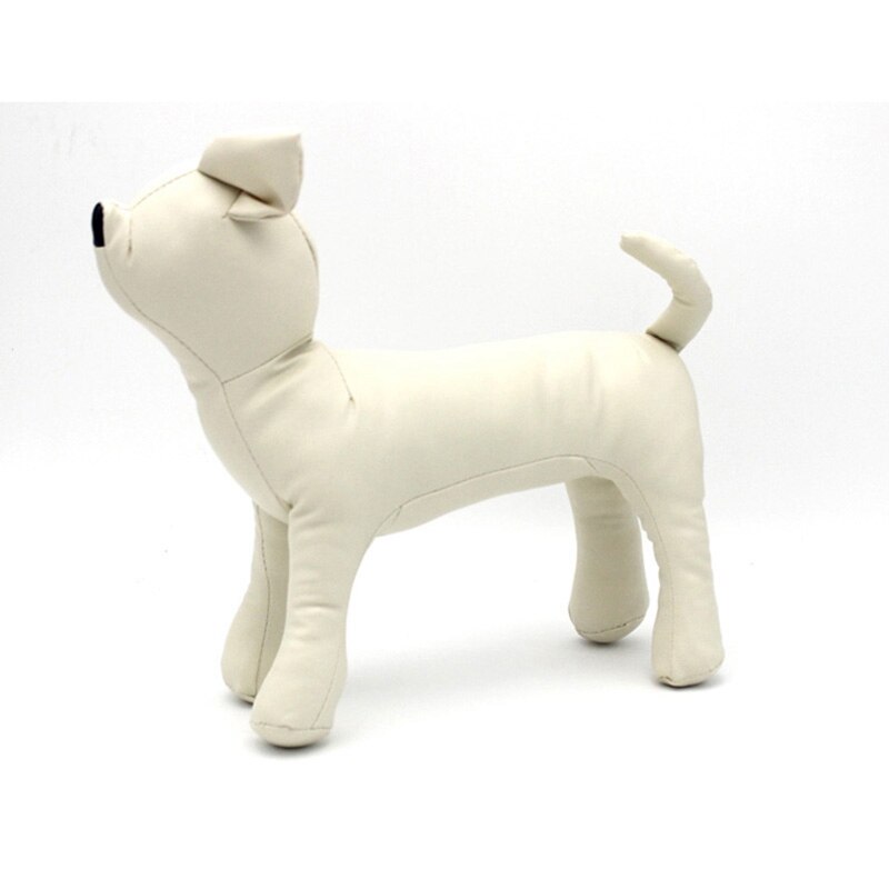 Leather Dog Mannequins Standing Position Dog Models Toys Pet Animal Shop Display Mannequin White M