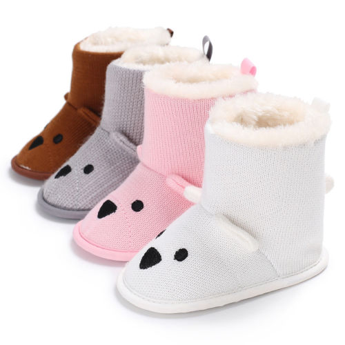 Beer Peuter Baby Jongens Meisjes Snowboots Brei Haak Crib Soft Sole Schoenen 0-18M