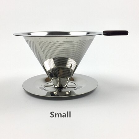 Rustfrit stål kaffefilterholder genanvendelige kaffefiltre drypper  v60 dryppekurve: Lille vf -401t