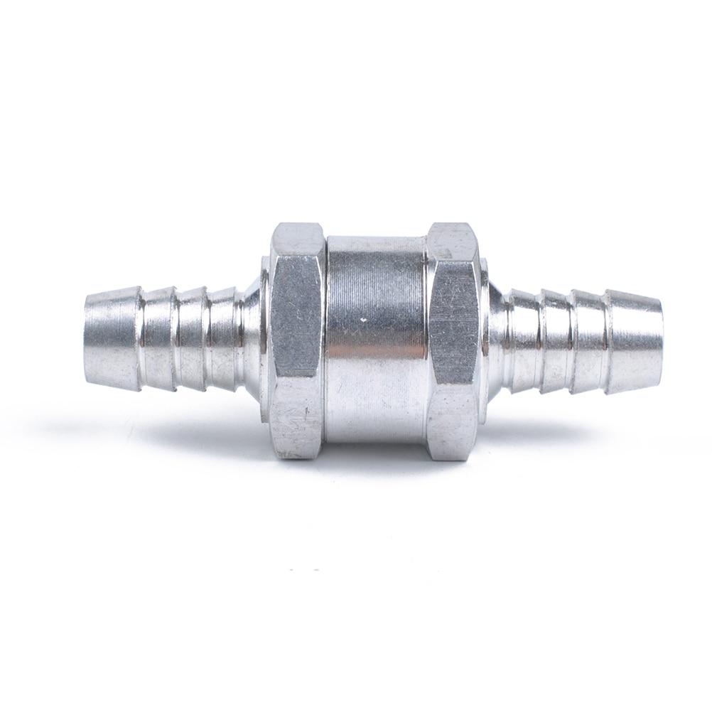8MM Aluminum Alloy Reflux Valve Automobile Gasoline Diesel Fuel One-Way Check Valve Metal Check Valve Silver Cups
