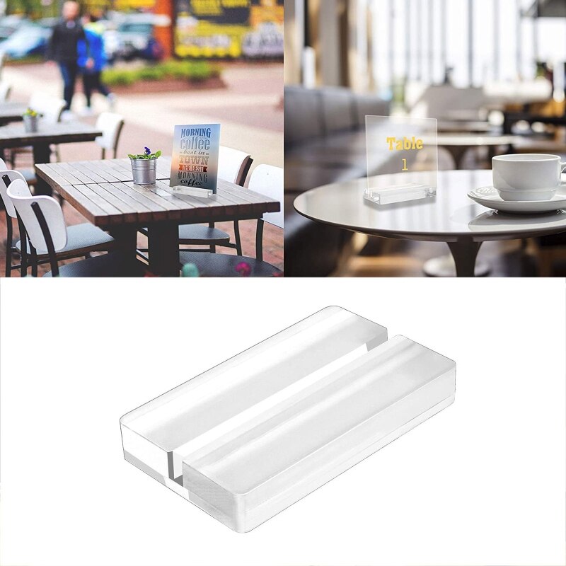 Clear Acrylic Stand Sign Holder Place Card Base Table Numbers Holder Seat Bracket for Wedding Receptions Events