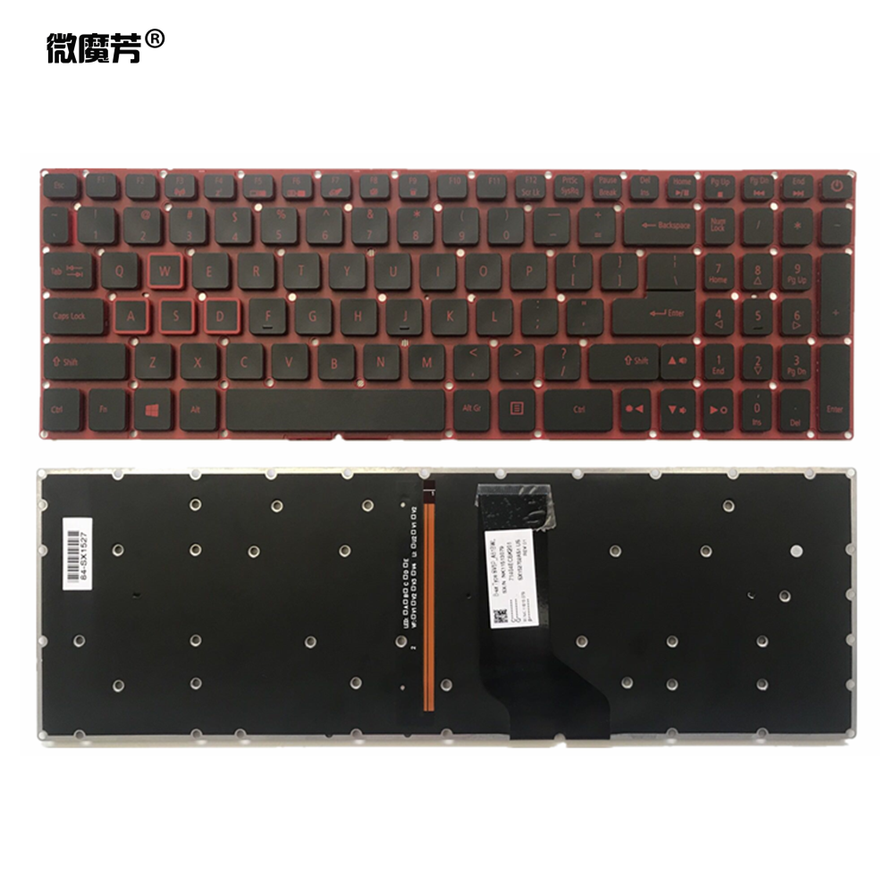 Ons Laptop Toetsenbord AN515-51 Voor Acer Nitro 5 AN515 AN515-52 AN515-53 Notebook Toetsenbord Zwart Met Achtergrondverlichting