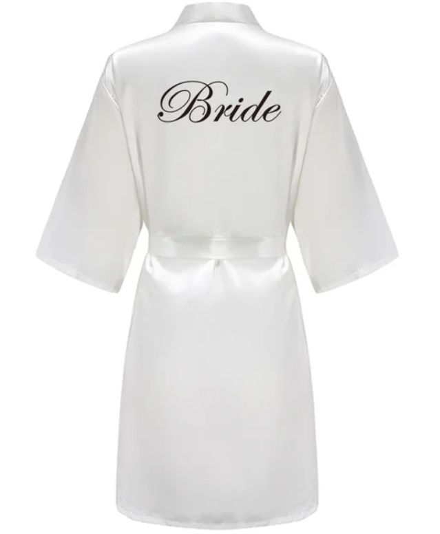 Satin- Seide Roben Hochzeit Bademantel Braut Brautjungfer murmeln Trauzeugin Kleid Frauen Kleidung Nachtwäsche: L / Gelb