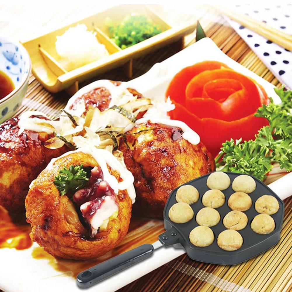 12 Holes Round Pancake Pan Takoyaki Frying Pan Baking Pan Cookware Grill Pan Non Stick Pan Cooking Pot Kitchen Products For Home