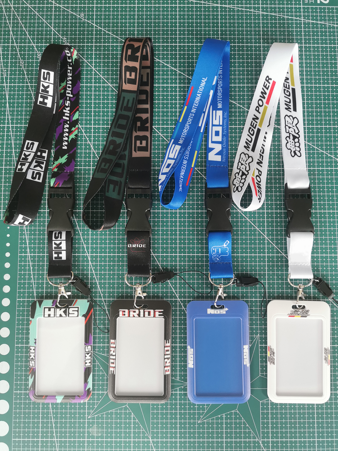 LLavero de estilo JDM Rculture ABS, tarjetero para tarjetas de crédito bancarias, nombre de identificación de autobús, cordón para novia NOS HKS MUGEN POWER, accesorios