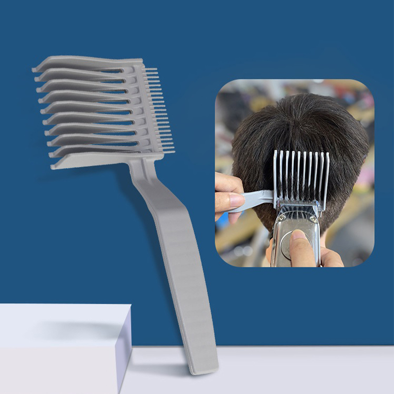 2 Stuks Kit Upgrade Kapper Platte Top Haar Knippen Kammen Mannen Arc Gebogen Positionering Tondeuse Kammen Salon kapper Gereedschap