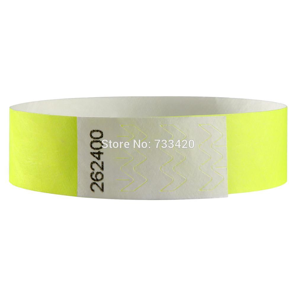 Neon Colors 3/4 inch Tyvek Wristbands with Numbers, Colorful ID Wristbands for Parties Events 500 pieces