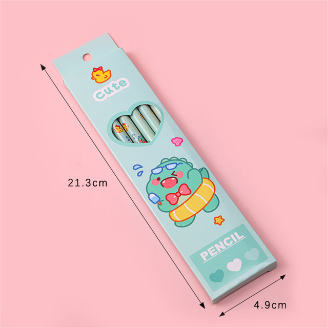 6 Pcs/Set Cute Cartoon Animals Kids Hb Standard Pencil Stationery Pencils For Kids Drawing Sketch Writing Suplies Students: Dinosaur