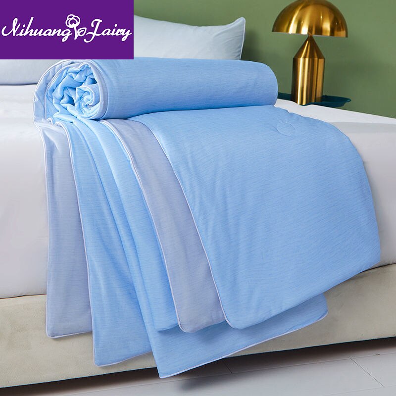 Couette d'été mince et respirante, technologie noire, double couleur pure, avec climatisation, au mica
