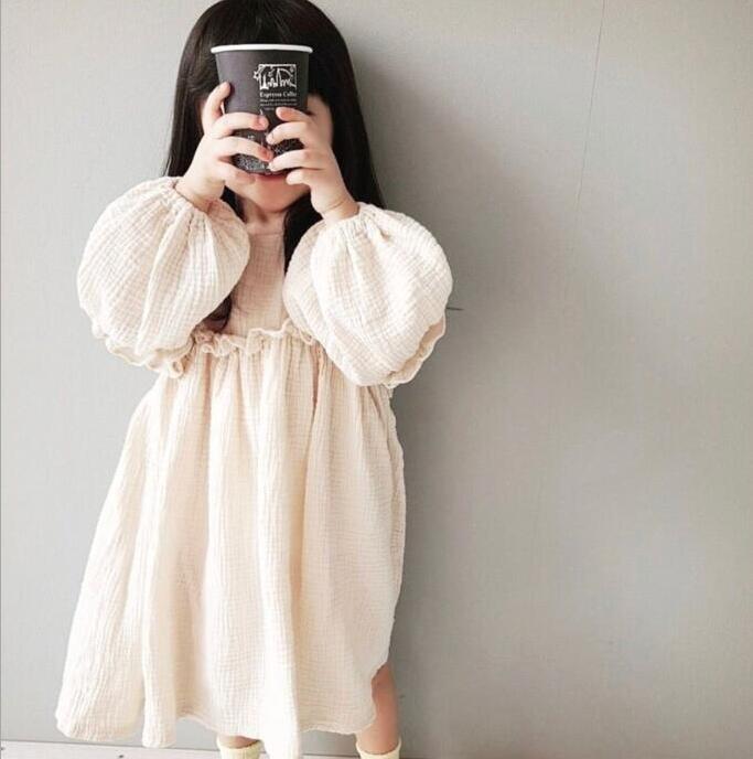 Vauva tytöt kesä kesä kesä japani tyttö tyttö mekko pellava kevät vaatteet röyhelöt prinsessa vauva tyttö vaatteet