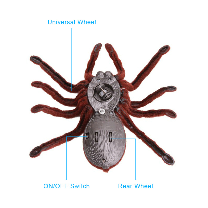 Halloween Simulation Remote Control Spider Realistic RC Araneid Shine Eyes Tricky Scary Toy Funny Prank