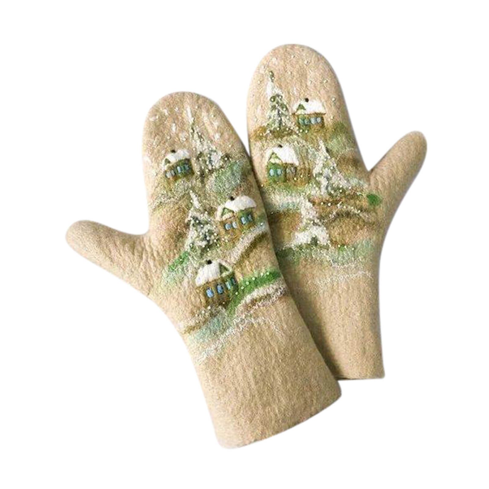 moderno y , guantes estampados de navideña para mujer, que mantienen el calor y el viento, dulces y encantadores, cómodos: KH
