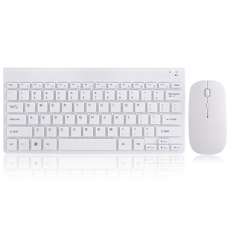 2.4G Wireless Keyboard and Mouse Mini Keyboard Mouse Set Protable Combo For Notebook Laptop Mac Desktop PC Computer: white